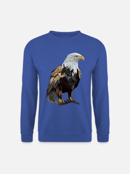Cooles Polygon Design Mit Einem Weißkopfseeadler - Unisex Pullover - Royalblau