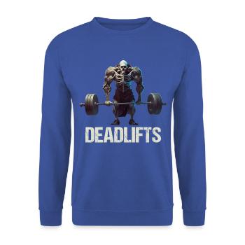 Deadlifts Gym Fitness Fun Workout - Unisex Sweatshirt - royal blue - Front - Alina (178cm) & Michal (187cm)