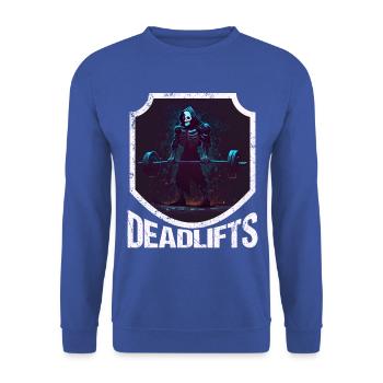 Deadlifts Gym Fitness Fun Workout - Unisex Sweatshirt - royal blue - Front - Alina (178cm) & Michal (187cm)