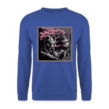 Vintage Japanese Sakura Cherry Blossom Temple - Unisex Sweatshirt - royal blue - Front - Alina (178cm) & Michal (187cm)