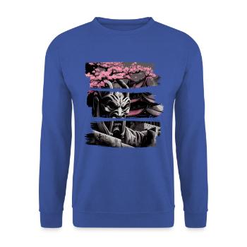 Temple japonais vintage des fleurs de cerisier Sakura - Sweat-shirt Unisexe - bleu royal - Devant - Alina (178cm) & Michal (187cm)