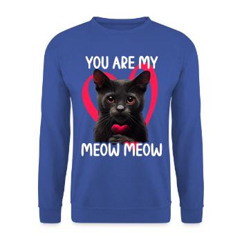 Tu es mon Meow Meow Cat - Sweat-shirt Unisexe - bleu royal - Devant - Alina (178cm) & Michal (187cm)