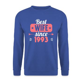 30th Wedding Anniversary Best Wife since 1993 - Unisex Sweatshirt - royal blue - Front - Alina (178cm) & Michal (187cm)