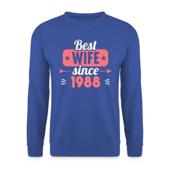 35th Wedding Anniversary Best Wife since 1988 - Unisex Sweatshirt - royal blue - Front - Alina (178cm) & Michal (187cm)