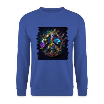 Hippie Festival Liebe Vintage Friedenszeichen - Unisex Pullover - Royalblau - Vorne - Alina (178cm) & Michal (187cm)