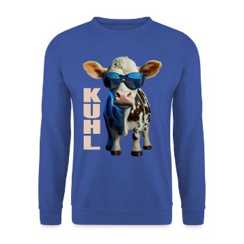 Kühe Landwirt Landwirtin Kuhliebhaber lustiges Kuh - Unisex Pullover - Royalblau - Vorne - Alina (178cm) & Michal (187cm)