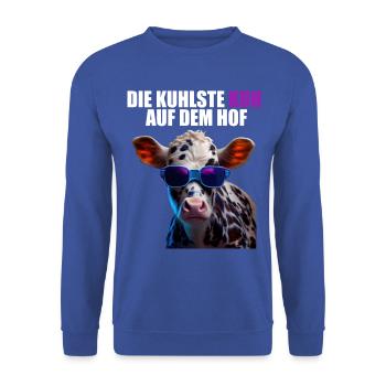 Kühe Landwirt Landwirtin Kuhliebhaber lustiges Kuh - Unisex Pullover - Royalblau - Vorne - Alina (178cm) & Michal (187cm)