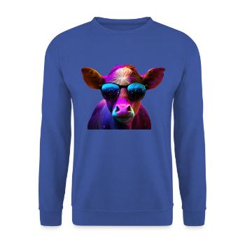 Kühe Landwirt Landwirtin Kuhliebhaber lustiges Kuh - Unisex Pullover - Royalblau - Vorne - Alina (178cm) & Michal (187cm)