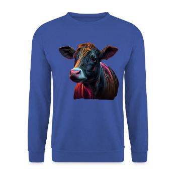 Kühe Landwirt Landwirtin Kuhliebhaber lustiges Kuh - Unisex Pullover - Royalblau - Vorne - Alina (178cm) & Michal (187cm)