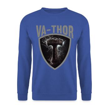 Papa Vathor Va Thor Vatertag Vatertagsgeschenk - Unisex Pullover - Royalblau - Vorne - Alina (178cm) & Michal (187cm)