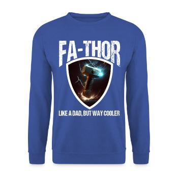 Papa Vathor Va Thor Vatertag Vatertagsgeschenk - Unisex Pullover - Royalblau - Vorne - Alina (178cm) & Michal (187cm)