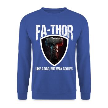 Papa Vathor Va Thor Fête des pères Fête des pères Cadeau de fête des pères - Sweat-shirt Unisexe - bleu royal - Devant - Alina (178cm) & Michal (187cm)