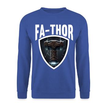 Papa Vathor Va Thor Fête des pères Fête des pères Cadeau de fête des pères - Sweat-shirt Unisexe - bleu royal - Devant - Alina (178cm) & Michal (187cm)