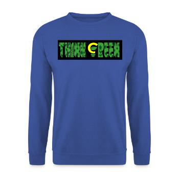 GreenScape Haven - Pensez vert - Sweat-shirt Unisexe - bleu royal - Devant - Alina (178cm) & Michal (187cm)