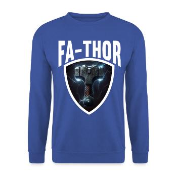 Papa Vathor Va Thor Fête des pères Fête des pères Cadeau de fête des pères - Sweat-shirt Unisexe - bleu royal - Devant - Alina (178cm) & Michal (187cm)
