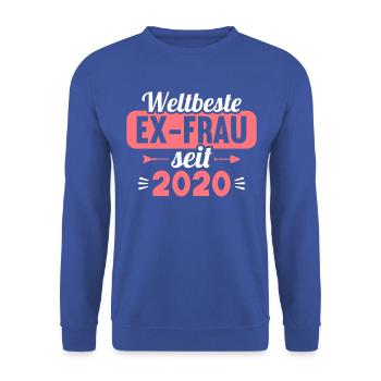 Weltbeste Ex-Frau seit 2020 Scheidungs - Unisex Pullover - Royalblau - Vorne - Alina (178cm) & Michal (187cm)