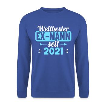 Weltbester Ex-Mann seit 2021 Scheidungs - Unisex Pullover - Royalblau - Vorne - Alina (178cm) & Michal (187cm)