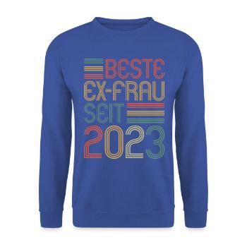 Weltbeste Ex-Frau seit 2023 Scheidungs - Unisex Pullover - Royalblau - Vorne - Alina (178cm) & Michal (187cm)