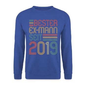 Weltbester Ex-Mann seit 2019 Scheidungs - Unisex Pullover - Royalblau - Vorne - Alina (178cm) & Michal (187cm)