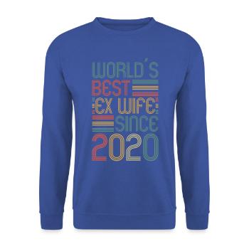 Worlds Best Ex Wife since 2020 Divorce - Unisex Sweatshirt - royal blue - Front - Alina (178cm) & Michal (187cm)