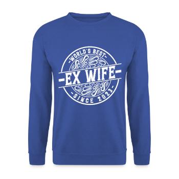 Worlds Best Ex Wife since 2023 Divorce - Unisex Sweatshirt - royal blue - Front - Alina (178cm) & Michal (187cm)