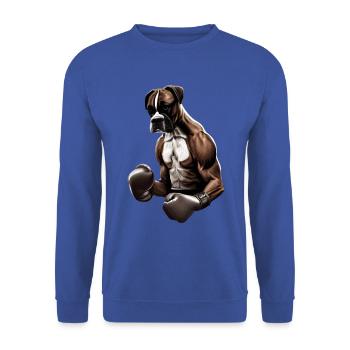 Boxer Hundebesitzer Hund Hunde Hunderasse Boxer - Unisex Pullover - Royalblau - Vorne - Alina (178cm) & Michal (187cm)