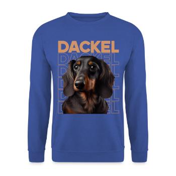 Rauhaardackel Dachshund Hund Hunde Welpe Dackel - Unisex Pullover - Royalblau - Vorne - Alina (178cm) & Michal (187cm)