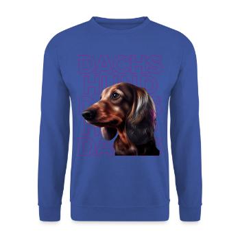 Rauhaardackel Dachshund Hund Hunde Welpe Dackel - Unisex Pullover - Royalblau - Vorne - Alina (178cm) & Michal (187cm)