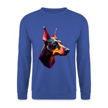 Doberman Dobermans Chien Chiens chiot Doberman - Sweat-shirt Unisexe - bleu royal - Devant - Alina (178cm) & Michal (187cm)