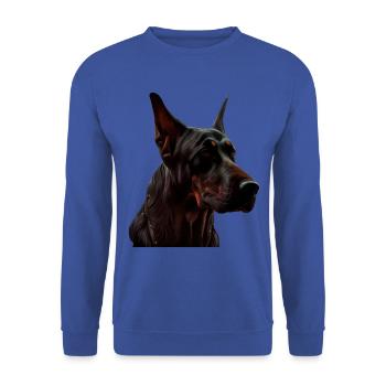 Doberman Dobermans Chien Chiens chiot Doberman - Sweat-shirt Unisexe - bleu royal - Devant - Alina (178cm) & Michal (187cm)
