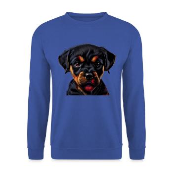 Rottweiler Hund Hunde Welpe Hundehalter Rottweiler - Unisex Pullover - Royalblau - Vorne - Alina (178cm) & Michal (187cm)