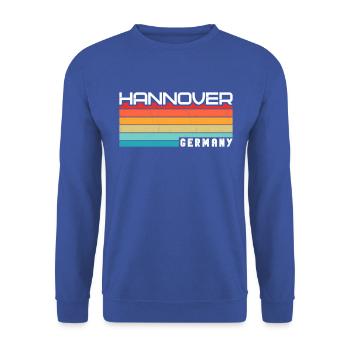 Hannoveranerin Hannoveraner Hannover - Unisex Pullover - Royalblau - Vorne - Alina (178cm) & Michal (187cm)