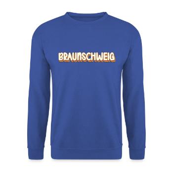 Braunschweigerin Braunschweiger Braunschweig - Unisex Pullover - Royalblau - Vorne - Alina (178cm) & Michal (187cm)