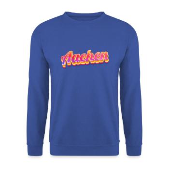 Aachenerin Aachener Aachen - Unisex Pullover - Royalblau - Vorne - Alina (178cm) & Michal (187cm)