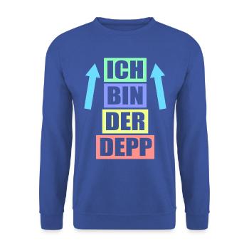 Junggesellenabschied Poltern Polterabend JGA - Unisex Pullover - Royalblau - Vorne - Alina (178cm) & Michal (187cm)