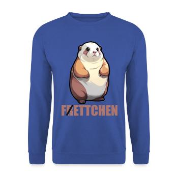 Fettchen Frettchen - Unisex Pullover - Royalblau - Vorne - Alina (178cm) & Michal (187cm)