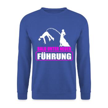 Junggesellenabschied Poltern Polterabend JGA - Unisex Pullover - Royalblau - Vorne - Alina (178cm) & Michal (187cm)