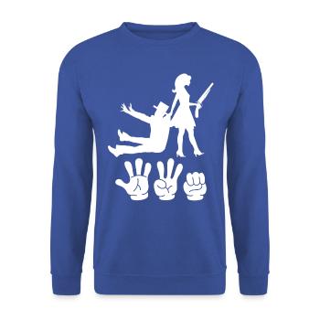 Enterrement de vie de garçon et de jeune fille enterrement de vie de garçon hommes - Sweat-shirt Unisexe - bleu royal - Devant - Alina (178cm) & Michal (187cm)