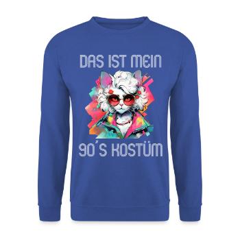 90er Motto Party Das ist mein 90er Kostüm - Unisex Pullover - Royalblau - Vorne - Alina (178cm) & Michal (187cm)