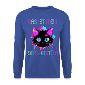 90er Motto Party Das ist mein 90er Kostüm - Unisex Pullover - Royalblau - Vorne - Alina (178cm) & Michal (187cm)
