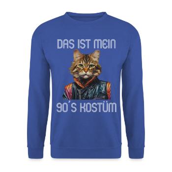 90er Motto Party Das ist mein 90er Kostüm - Unisex Pullover - Royalblau - Vorne - Alina (178cm) & Michal (187cm)