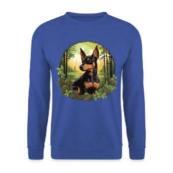Pinscher - Unisex Sweatshirt - royal blue - Front - Alina (178cm) & Michal (187cm)