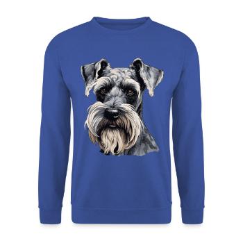Giant Schnauzer - Unisex Sweatshirt - royal blue - Front - Alina (178cm) & Michal (187cm)