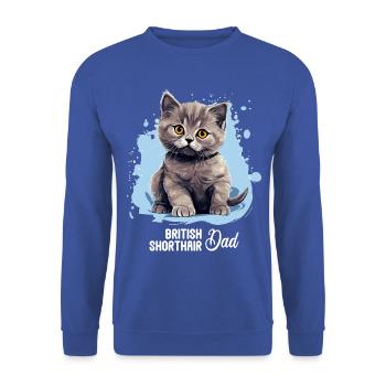 British Shorthair - Sweat-shirt Unisexe - bleu royal - Devant - Alina (178cm) & Michal (187cm)