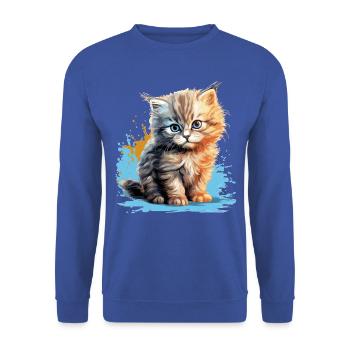 Persian Cat Perser Katze - Unisex Pullover - Royalblau - Vorne - Alina (178cm) & Michal (187cm)