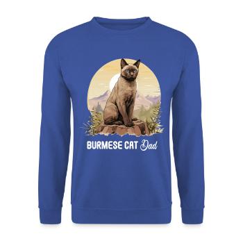 Burmese Cat Burma Katze - Unisex Pullover - Royalblau - Vorne - Alina (178cm) & Michal (187cm)