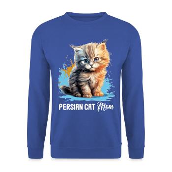 Persian Cat Perser Katze - Unisex Pullover - Royalblau - Vorne - Alina (178cm) & Michal (187cm)