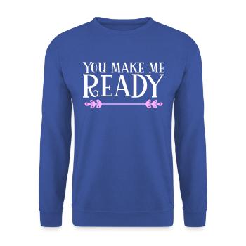 Tu me prépares Denglish - Sweat-shirt Unisexe - bleu royal - Devant - Alina (178cm) & Michal (187cm)