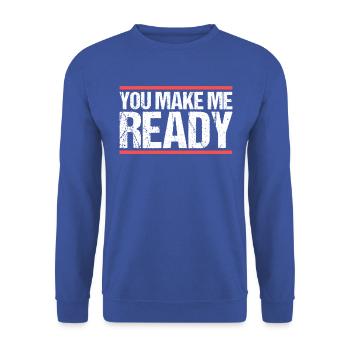 Tu me prépares Denglish - Sweat-shirt Unisexe - bleu royal - Devant - Alina (178cm) & Michal (187cm)