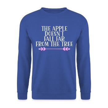 La pomme ne tombe pas loin de l’arbre Denglisch - Sweat-shirt Unisexe - bleu royal - Devant - Alina (178cm) & Michal (187cm)